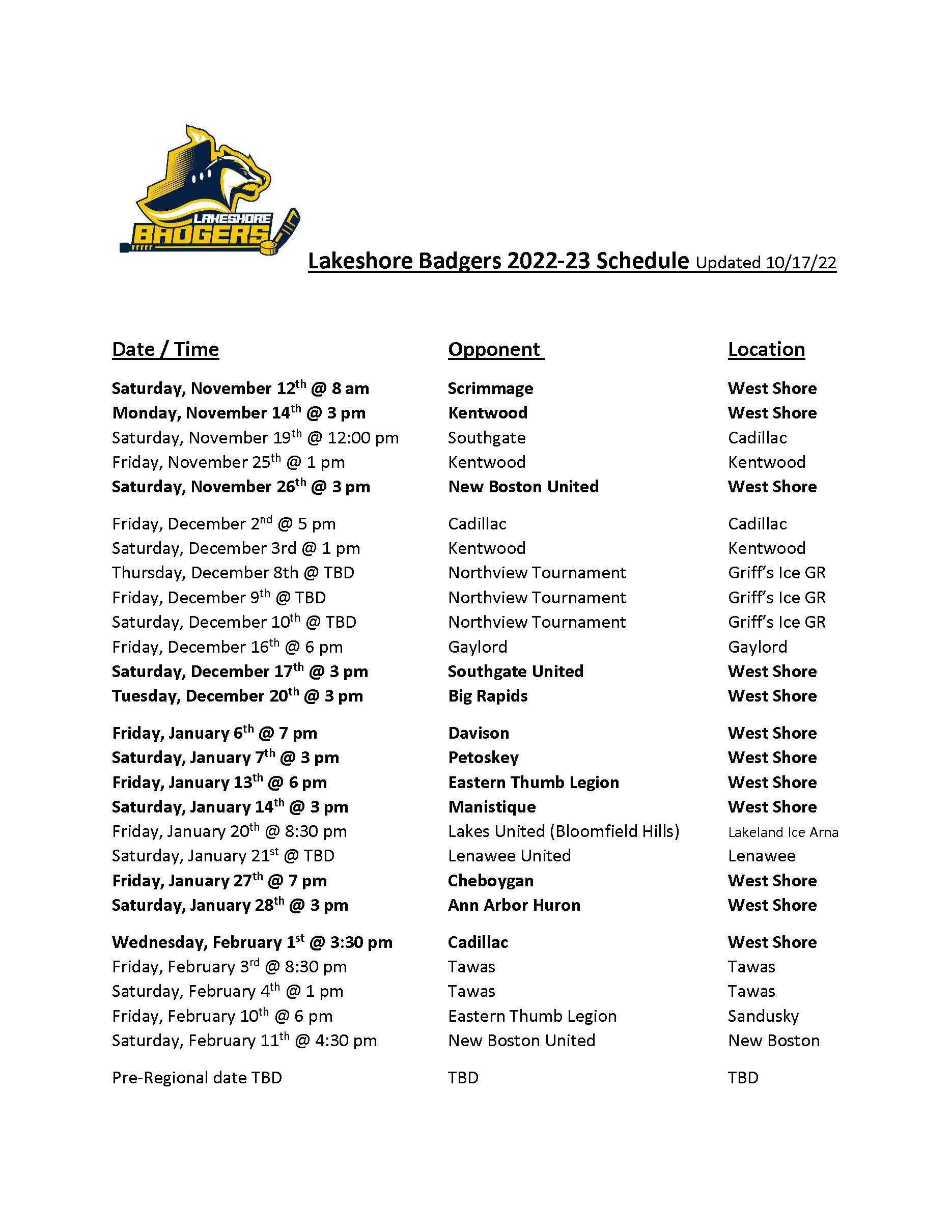 Lakeshore Badgers 2022-23 Schedule (003)